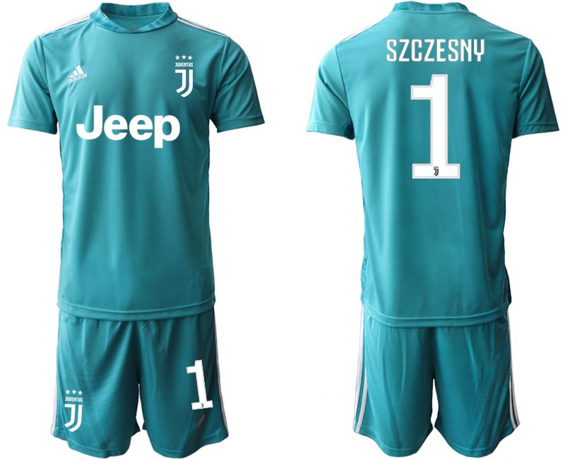 Men 2020-2021 club Juventus lake blue goalkeeper #1 Soccer Jerseys